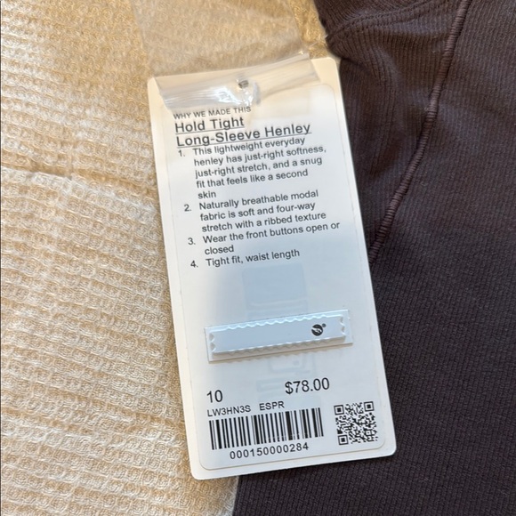 Lululemon Women's Long Sleeve Henley Top - Brown NWT - Picture 6 of 8
